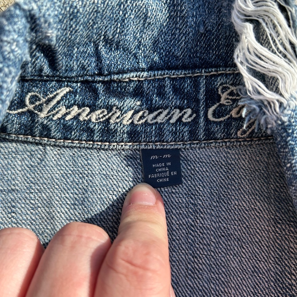 Y2K Womens American Eagle Blue Denim Jacket - Picture 4 of 7